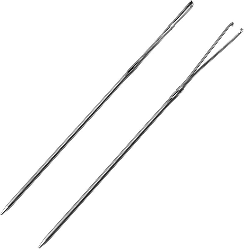 ALLCLEAN 1Pcs Sewing Leather Shoe Lace Plus Needles Manual Lacing Threading Single Prong Steel Needle LeatherCraft Tool Handmade Leather Needles for Hand Stitching-Stainless Steel Lacing Needles - Image 1